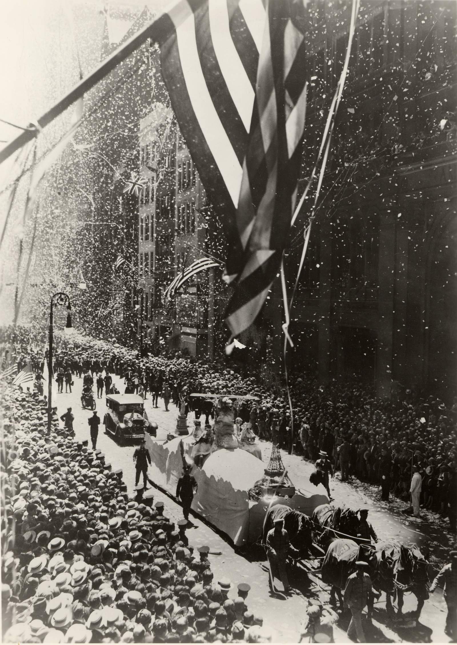 NYC celebration upon Lindbergh's return to the United States, after he became the first pilot to fly solo across the Atlantic Ocean