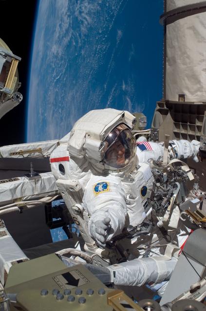 Peggy Whitson participates in an EVA during Expedition 16.
