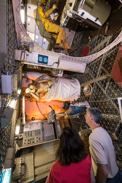 Get a 360 degree view of how astronauts prepared for America’s first space station with a walk inside the original Skylab Trainer. Photo courtesy of Space Center Houston.